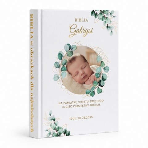 Prezent na chrzest - piękna pamiątka biblia personalizowana dla dzieci ze zdjęciem