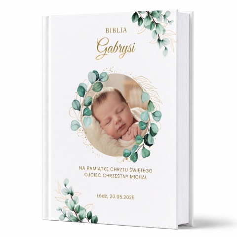 Prezent na chrzest - piękna pamiątka biblia personalizowana dla dzieci ze zdjęciem