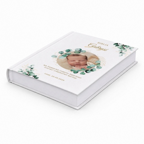 Prezent na chrzest - piękna pamiątka biblia personalizowana dla dzieci ze zdjęciem