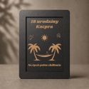 Skarbonka personalizowana na 18 urodziny czarna HDF motyw wakacyjny
