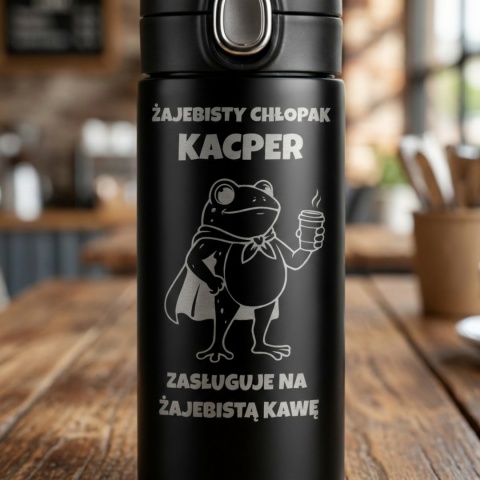 Termos LED 420ml z grawerem na Dzień Chłopaka zabawny motyw