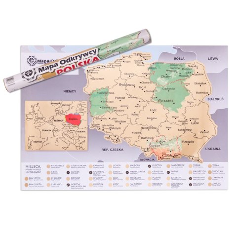 Mapa Odkrywcy - Polska - ulepszona zdrapka Mapa Odkrywcy - Polska - ulepszona zdrapka