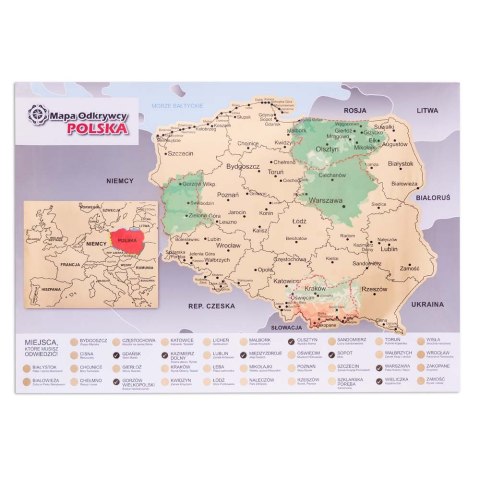Mapa Odkrywcy - Polska - ulepszona zdrapka Mapa Odkrywcy - Polska - ulepszona zdrapka