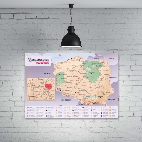 Mapa Odkrywcy - Polska - ulepszona zdrapka Mapa Odkrywcy - Polska - ulepszona zdrapka