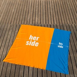 Ręcznik plażowy dla Pary - Her Side His Side